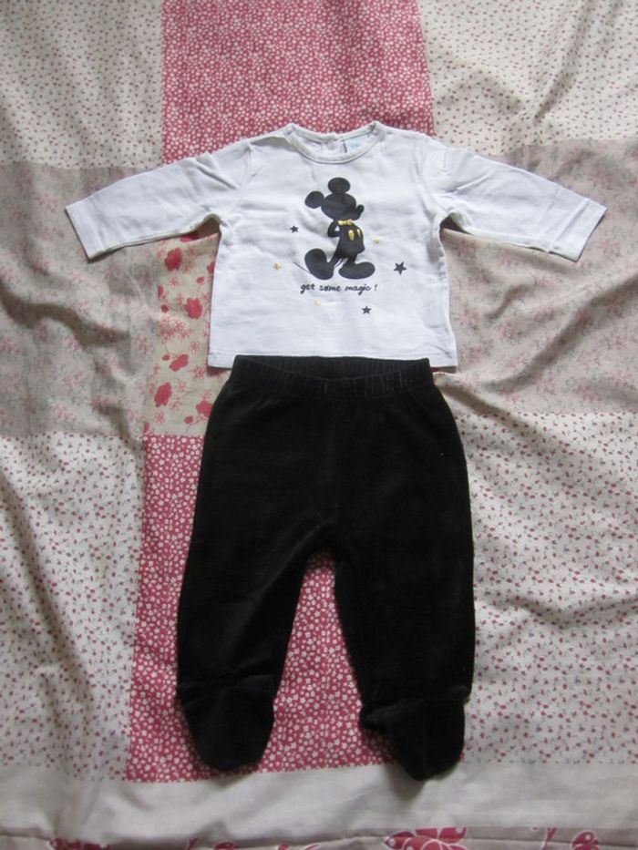 Pyjama velours 2 pièces Mickey 9 mois