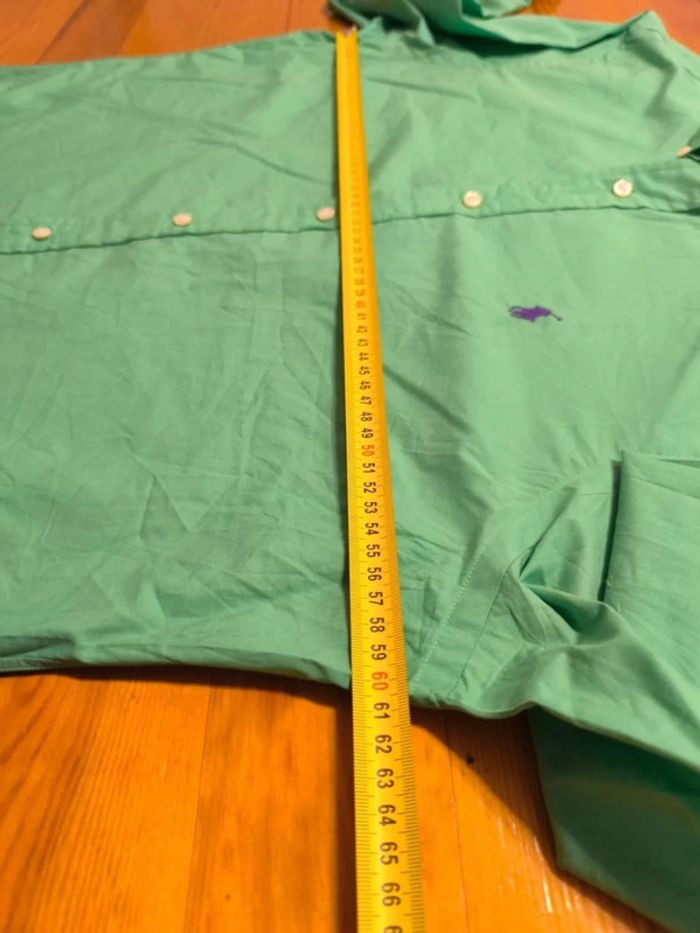 Chemise Ralph Lauren - Slim Fit - Logo brodé violet - Vert clair - Taille XL - photo numéro 12