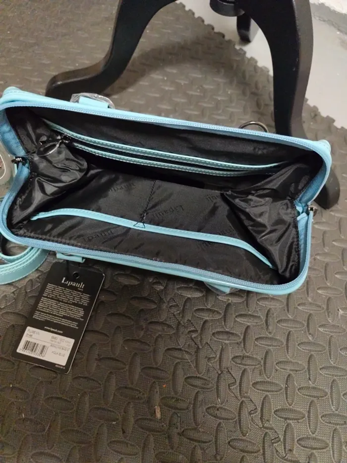Sac à main Lipault x Samsonite bleu turquoise style bowling neuf - photo numéro 6