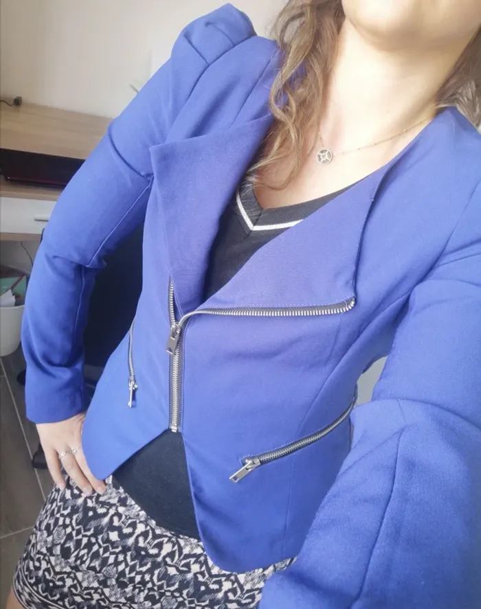 Veste blazer bleue jayloucy - photo numéro 5
