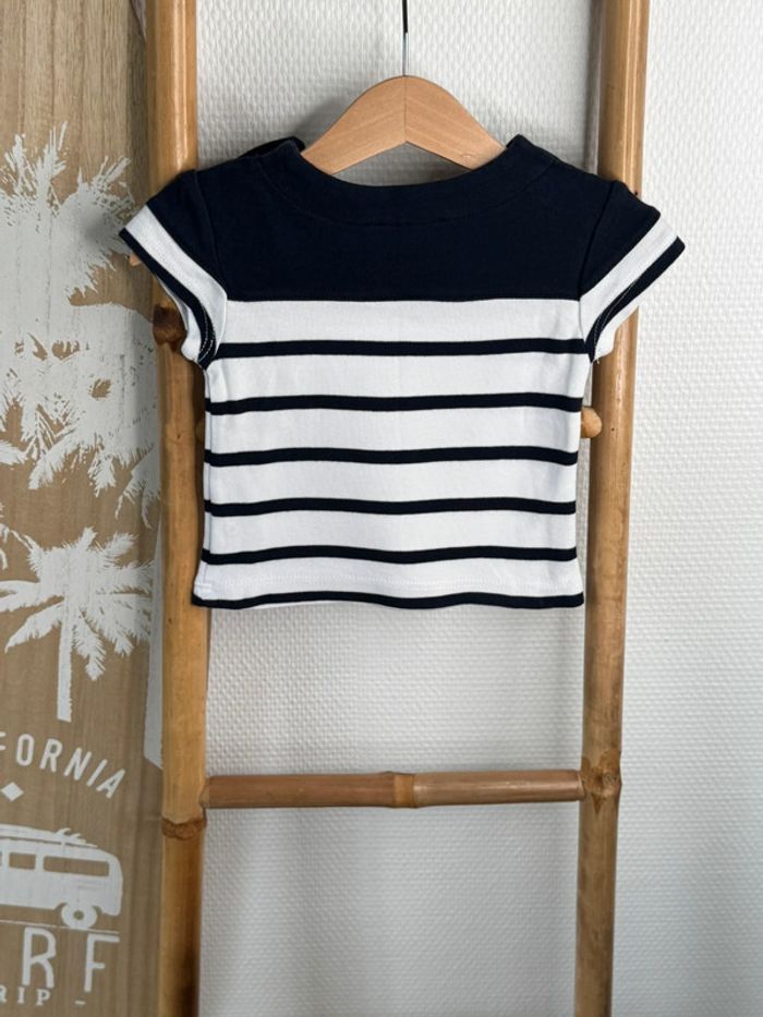 Tee-shirt manches courtes marinière Tim Pouce 12 mois - photo numéro 2