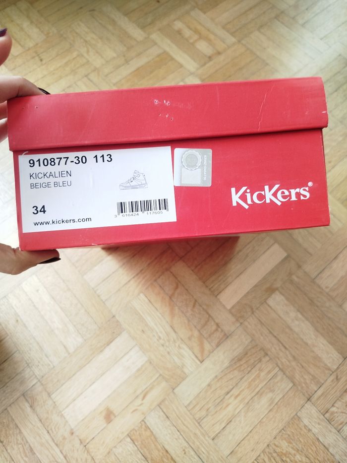 Chaussures sneakers baskets kickalien garçon beige 34 kickers neuf - photo numéro 7