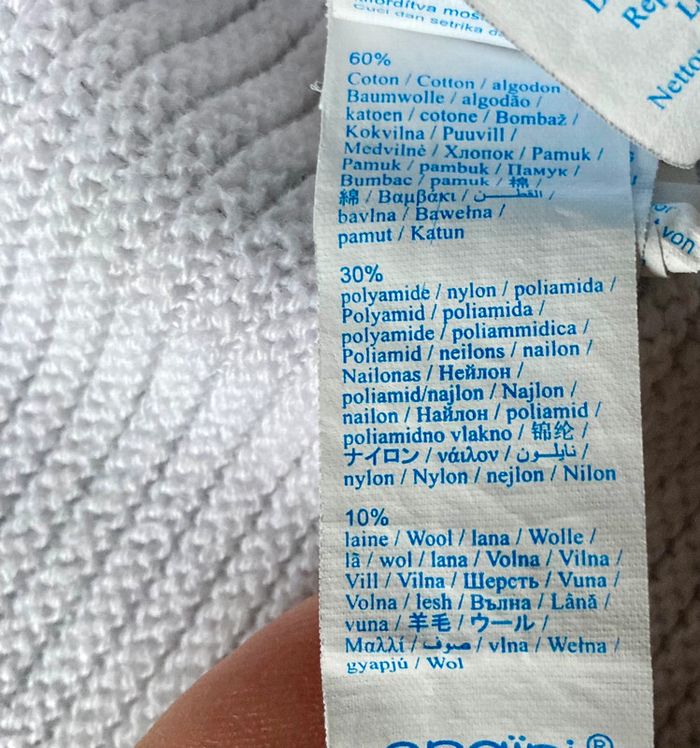 Gilet blanc avec Laine 18 mois Obaïbi - photo numéro 5