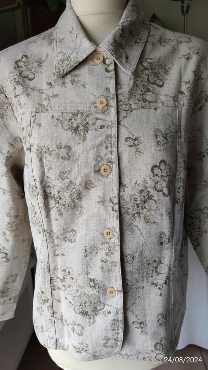 Veste beige imprimé floral LEWINGER - photo numéro 2