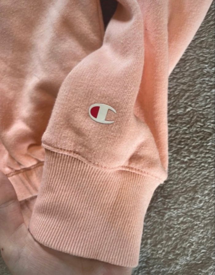 pull crop top à capuche, Champion, rose clair - taille L 🌸 - photo numéro 5