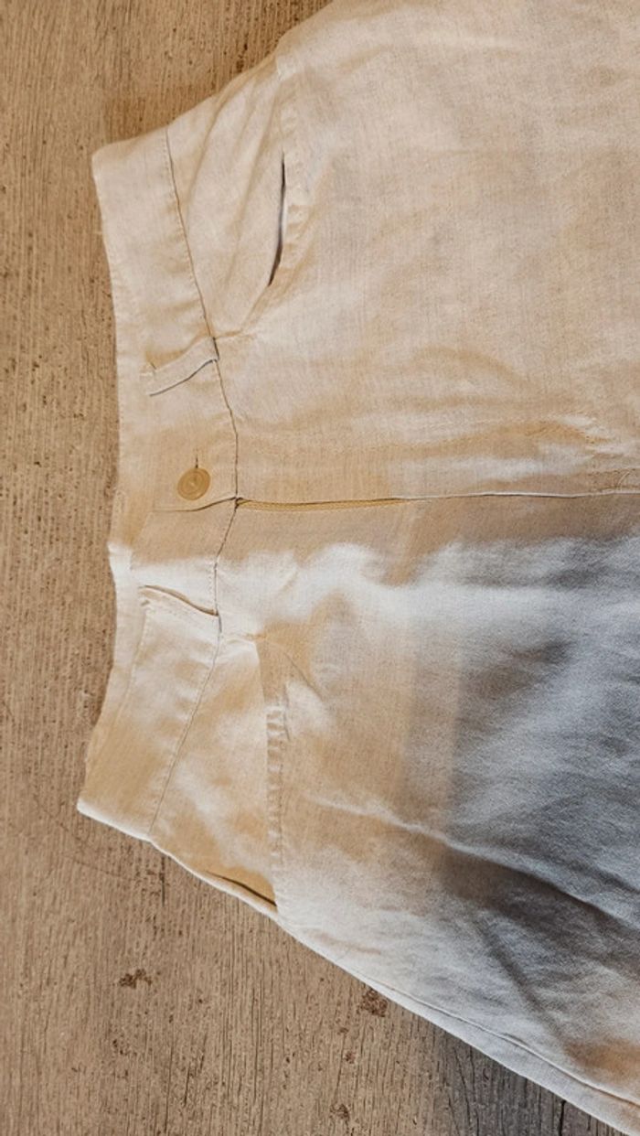 Pantalon beige clair en lin et viscose, Cicerone, taille M/38, nickel - photo numéro 5