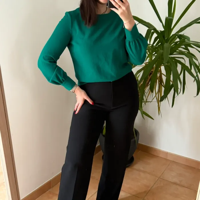 Ba&sh Green Blouse Top Shirt Long Sleeve