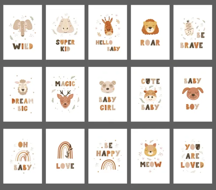 Affiches “Sweet Jungle Words” pour chambre enfant - photo numéro 3