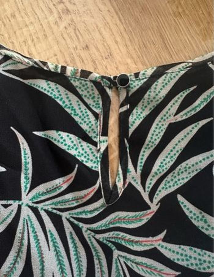 Robe promod 36 neuve noire imprimé tropical vert - photo numéro 5