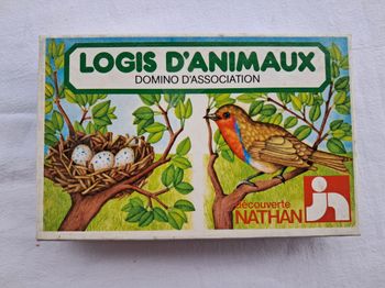Jeux domino d'association logis d'animaux découverte Nathan 1979 vintage 