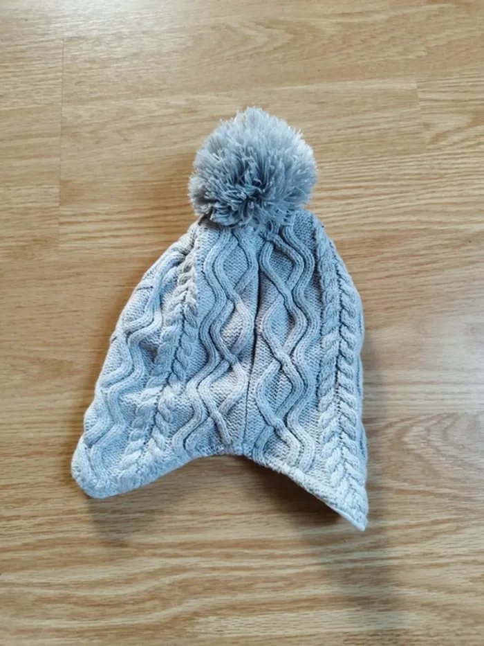Bonnet hiver gris 9-12 mois