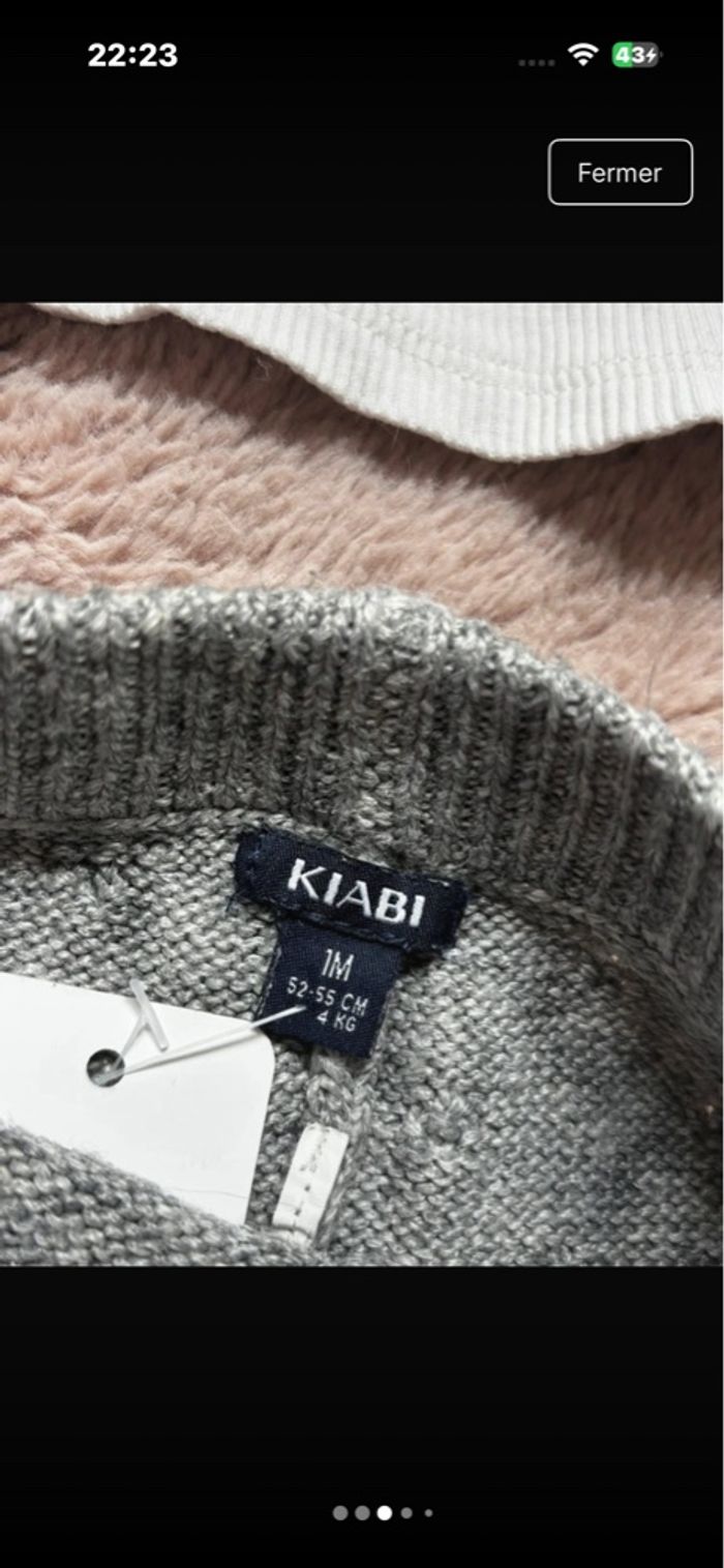 Ensemble bébé KIABI 1 mois 🤍 ultra mignon – état impeccable – coton doux - photo numéro 3