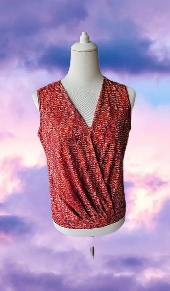 Blouse sans manches avec fils argentés, sans marque, taille 40/42