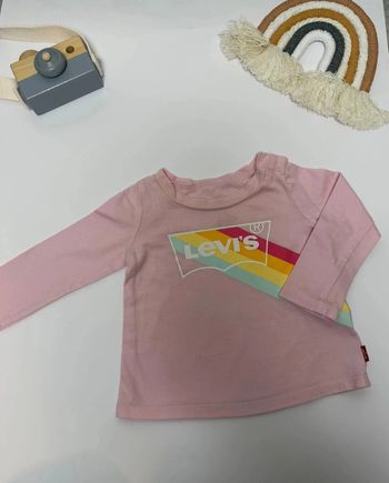 T-shirt Levi's rose fille 6 mois longues manches