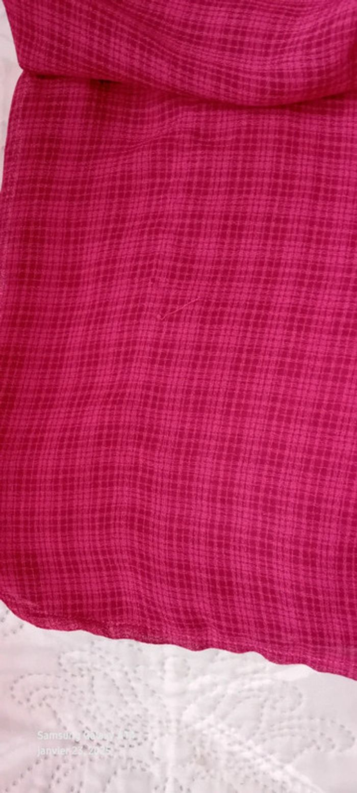 Chemise légère vintage motif carreaux avec poches fuschia femme 40 Line de Raux Paris - photo numéro 18