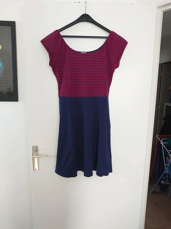 Robe patineuse stretch marinière