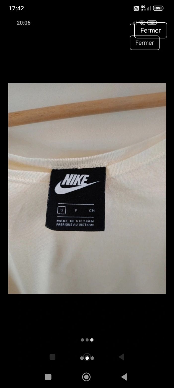 Tee-shirt cours Nike jaune pâle - photo numéro 2