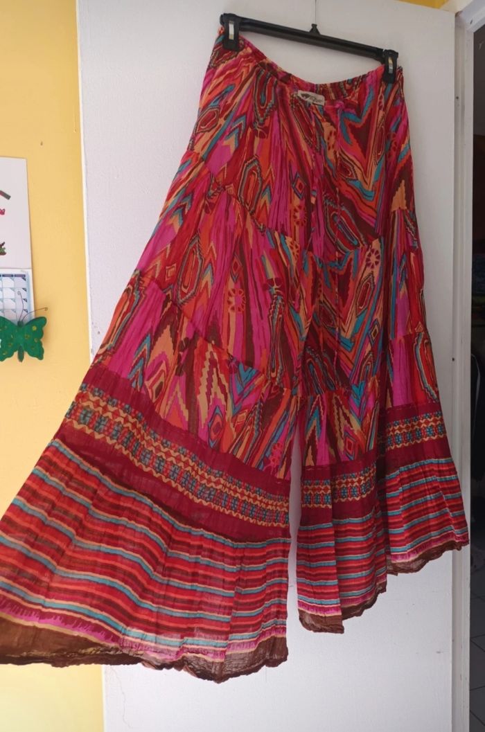 Pantalon à Jambes Larges Femme Léger Coloré Imprimé en Coton | Look Hippie, Bohème & Estival 💐🌞