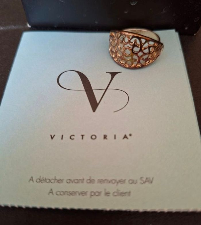 Bague Victoria "Feuille" Ionisée Café - Comme Neuve - Garantie à Vie - photo numéro 2