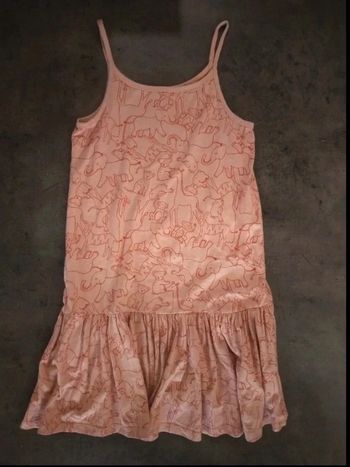 Robe courte a bretelles fine animaux taille 10 ans