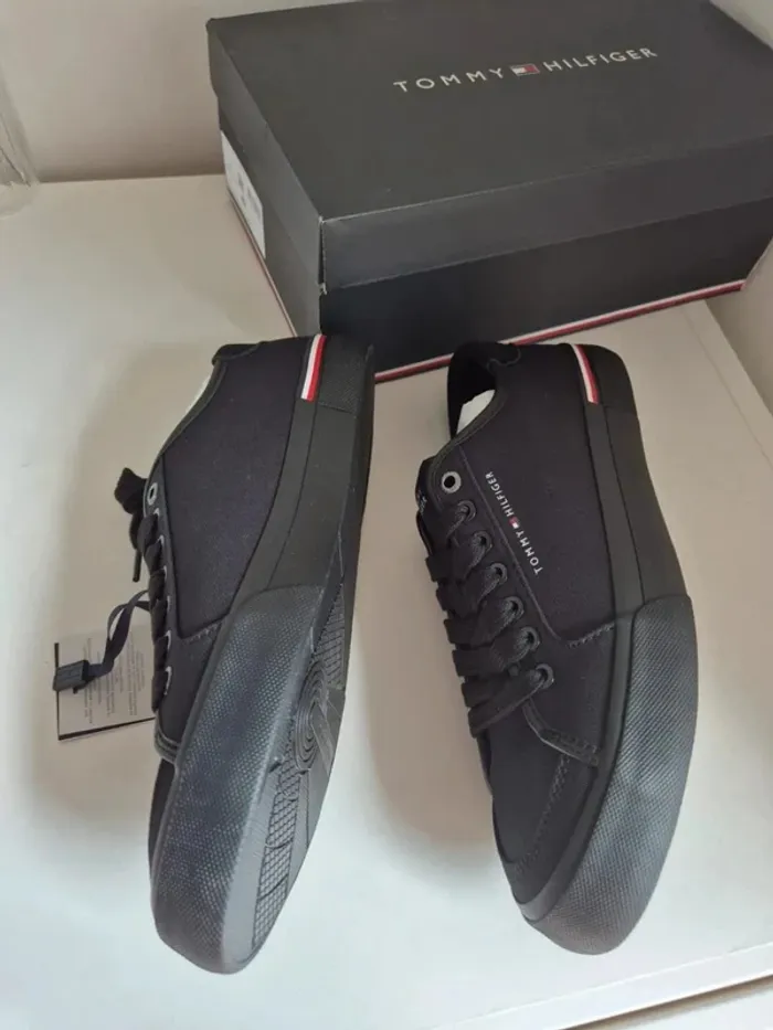 Tommy Hilfiger Baskets Vulcanisées Homme mixte Taille 40 Core Corporate Canvas Basses, Noir - photo numéro 6