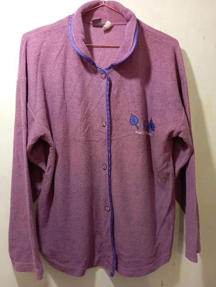 Pyjama femme coton doux violet - photo numéro 2