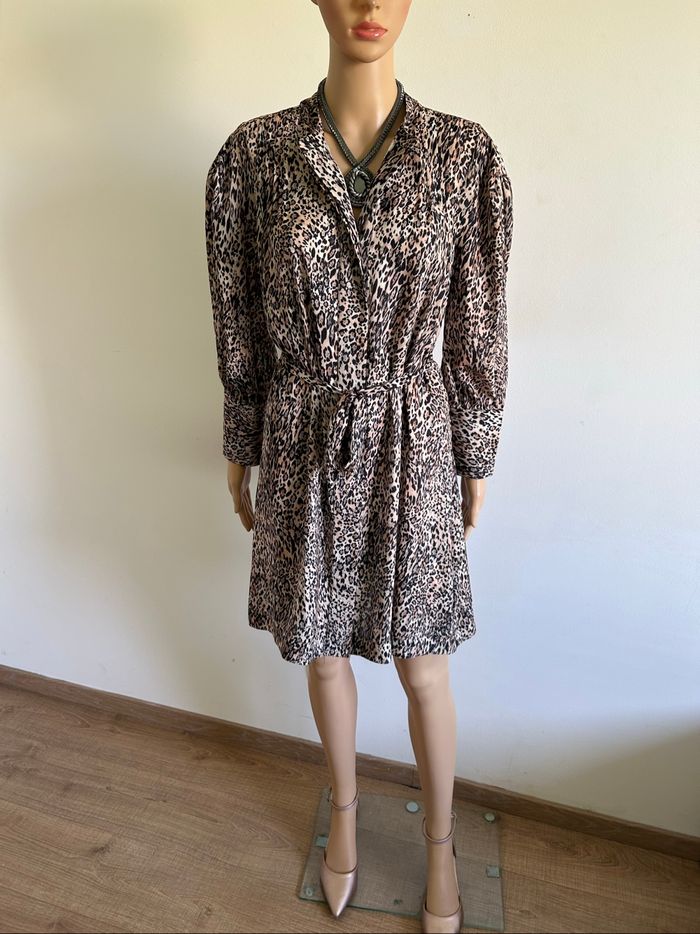 Robe léopard neuve à manches longues Kocca taille XS - photo numéro 3
