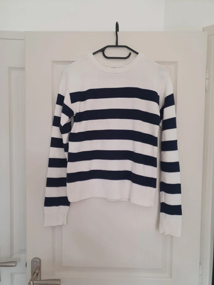 Pull en tricot rayé oversize 14 ans