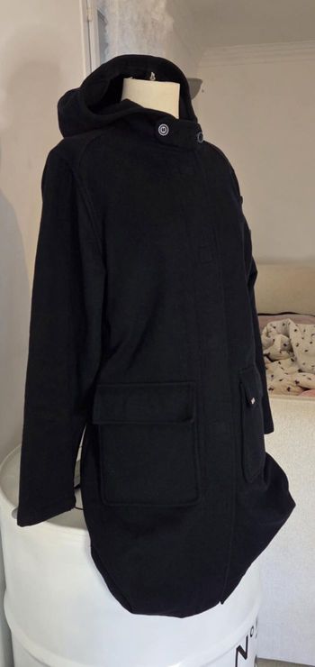 AIGLE Manteau Laine Noir Profond à Capuche – T M/L – Excellent État 🔥 Chic & Intemporel