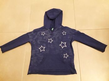 Sweat à capuche bleu marine fille 6-7 ans BENETTON TBE