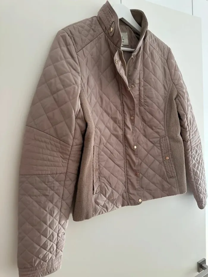 Veste matelassée beige pour femme taille L - photo numéro 3