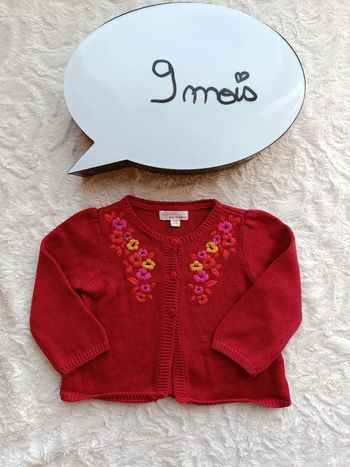 Gilet boléro Fille 9 mois Fleurs Dpam 100% coton