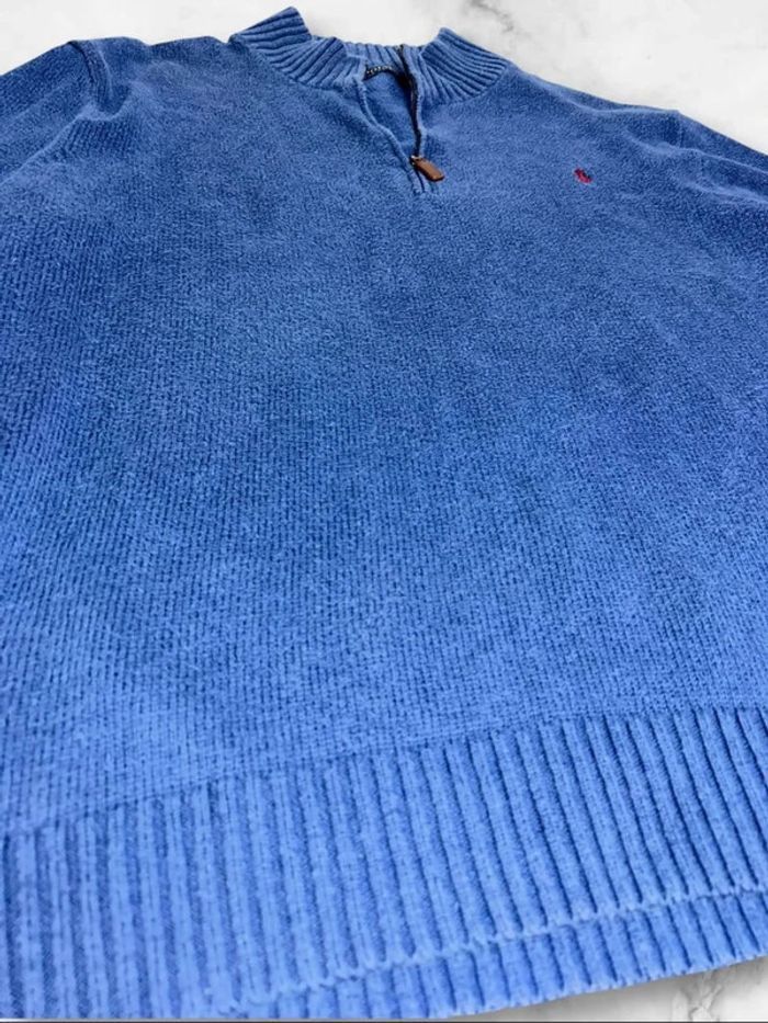 Pull col camionneur Ralph Lauren Polo 100% Coton Bleu XXL Vintage - photo numéro 11