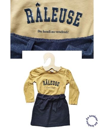 3 ans ensemble teeshirt tape a l oeil et jupe gemo