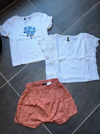 Lot de 2 t-shirts et short bébé fille Kiabi