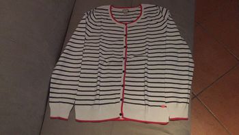 Gilet à rayures bleu et blanc fille T14 ans Cyrillus