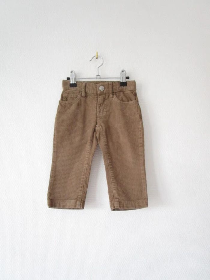 Pantalon beige velours Benetton 12 mois TBE