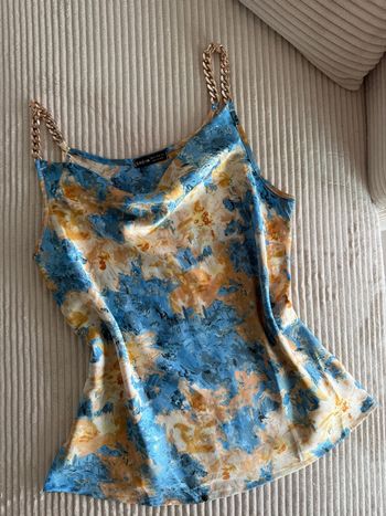 Débardeur bleu et doré