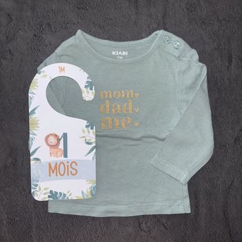 T-shirt vert mom dad Kiabi / 1 mois / Très bon état