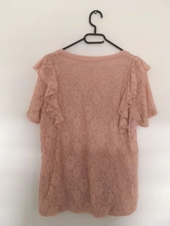T-shirt dentelle rose MS Mode - photo numéro 3