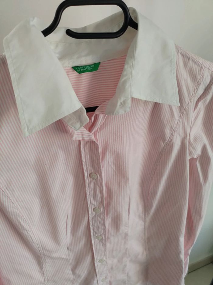 Benetton chemise rose 40 - photo numéro 3
