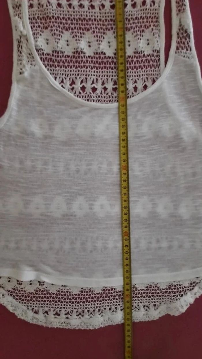 Débardeur blanc ajouré taille S - photo numéro 5