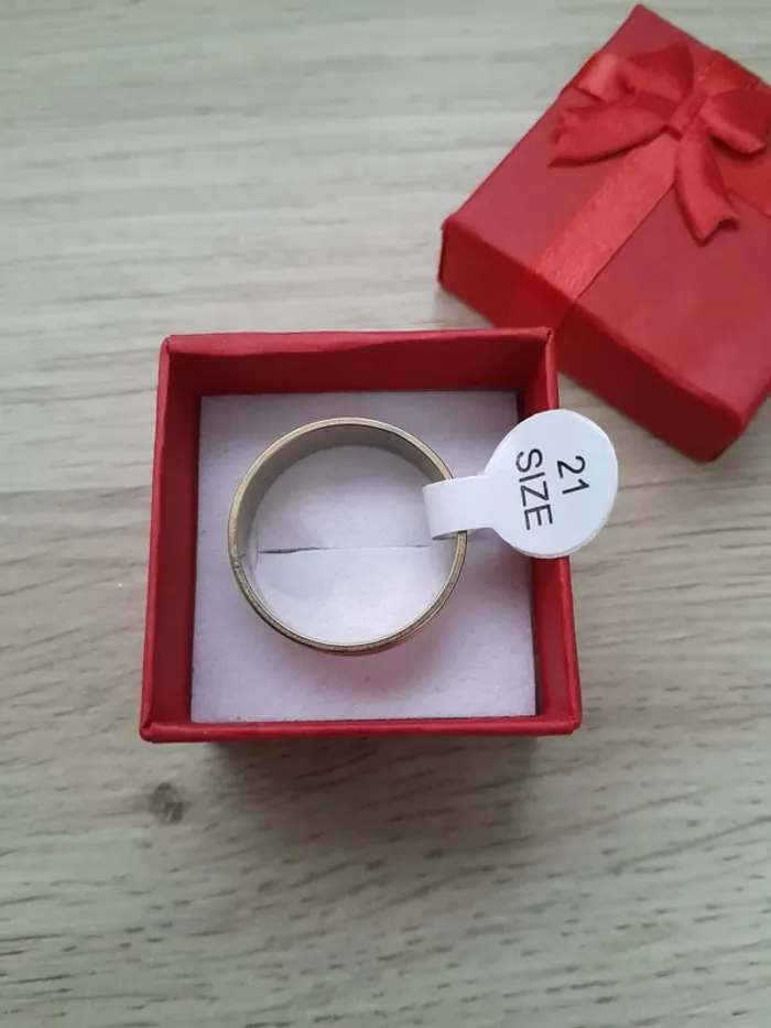 Bague Homme, argentée et dorée, acier inoxydable, taille 61 - photo numéro 2