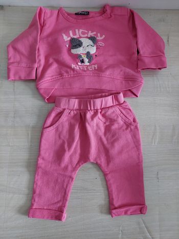 Pantalon et pull rose fille 3 mois 