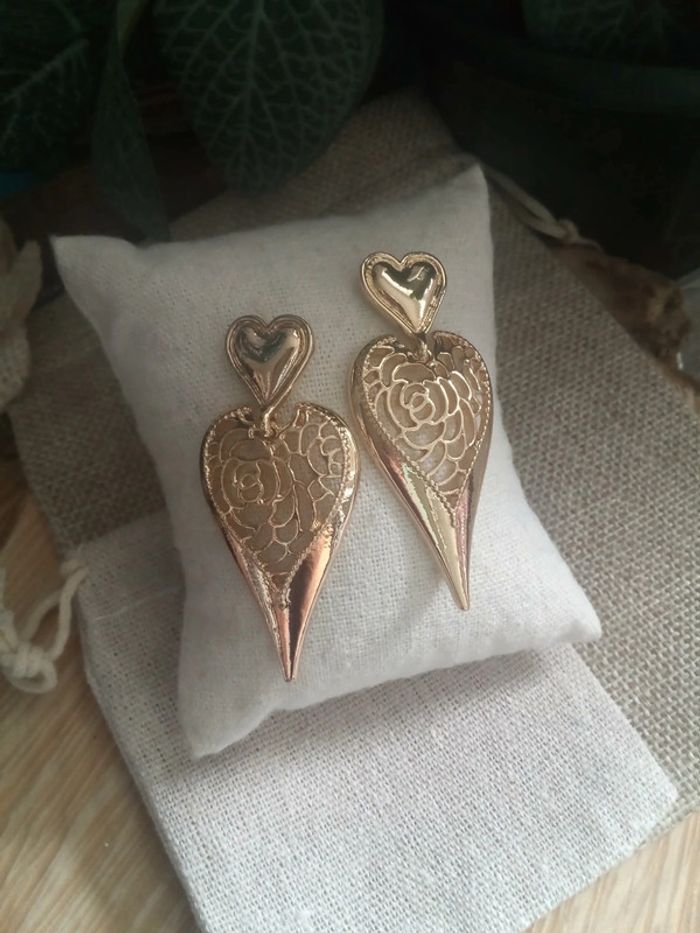Boucles d'oreilles bohèmes coeurs
