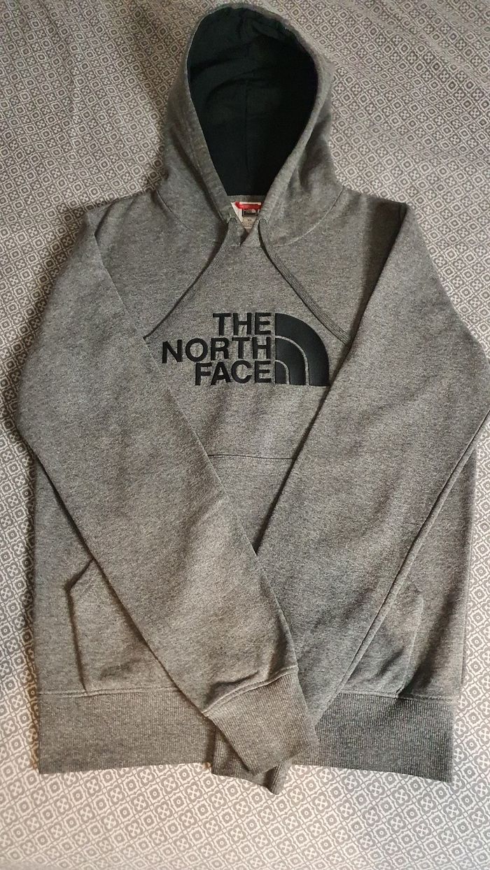 Sweat/pull à capuche - The North Face gris logo brodé – Taille M - photo numéro 3