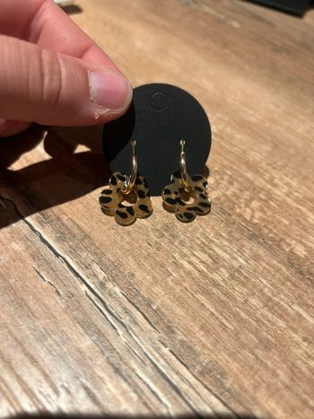 Boucles d’oreilles fantaisie léopard neuve
