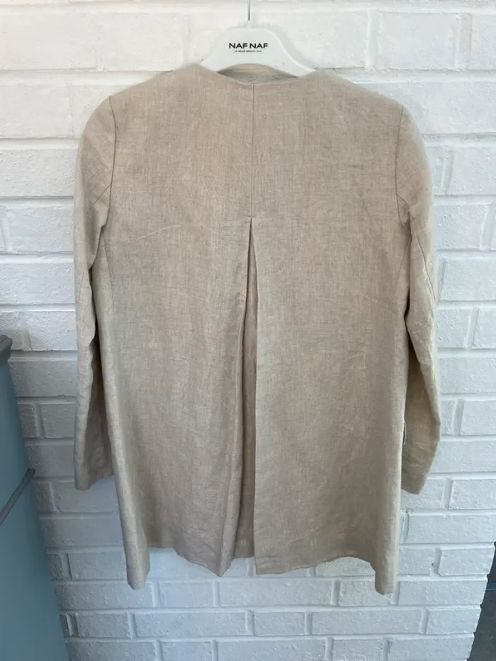 Veste mi longue lin Zara XS - photo numéro 6