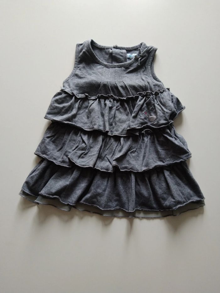 robe en coton à volants grise u tout petits fille 6  mois