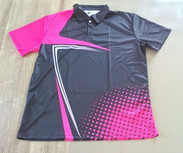 T-shirt manches courtes taille XL couleur rose et noir pour homme - photo numéro 3